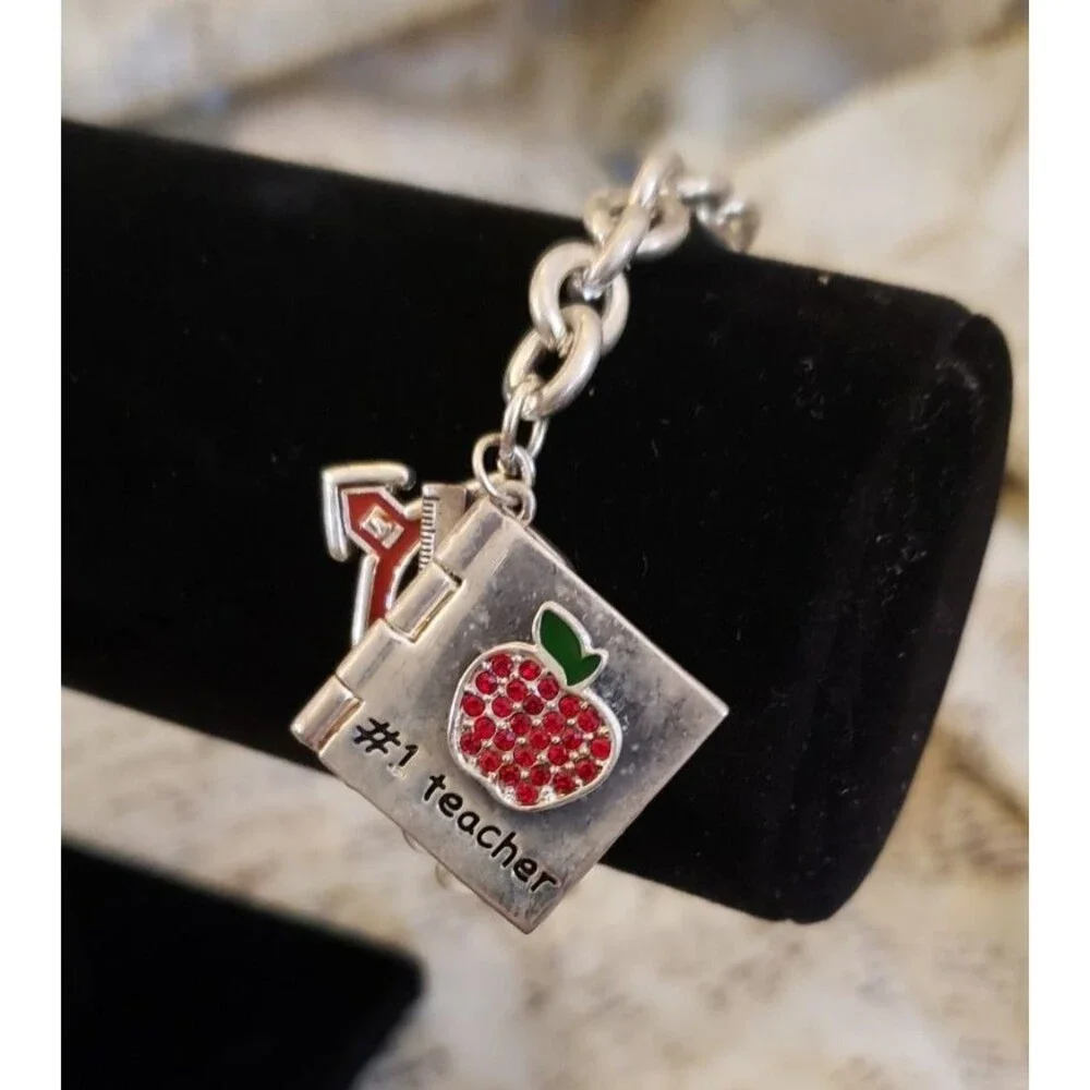 Whimsy, Classy Back to School Metal Charm #1 Teacher + 